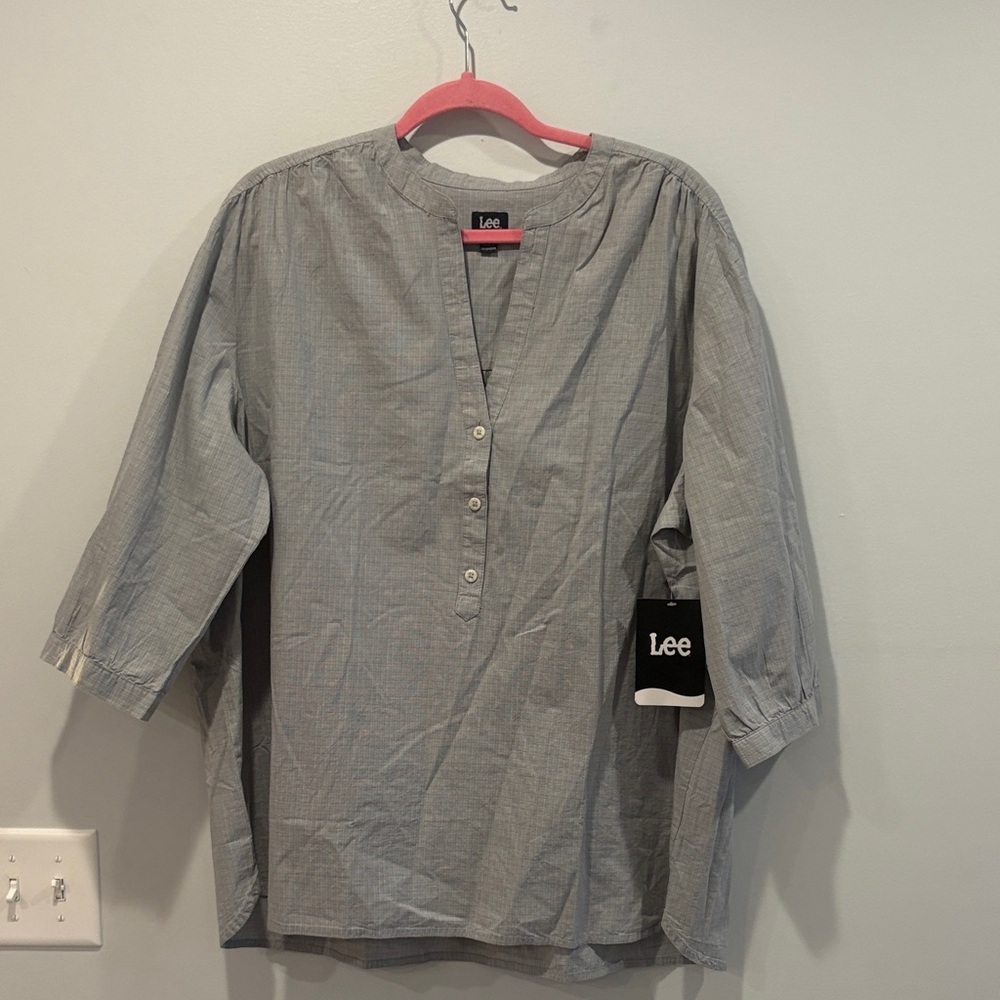 Lee Charcoal Button-Up Top